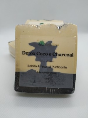 Sabão Artesanal Detox Coco - Charcoal 120 g